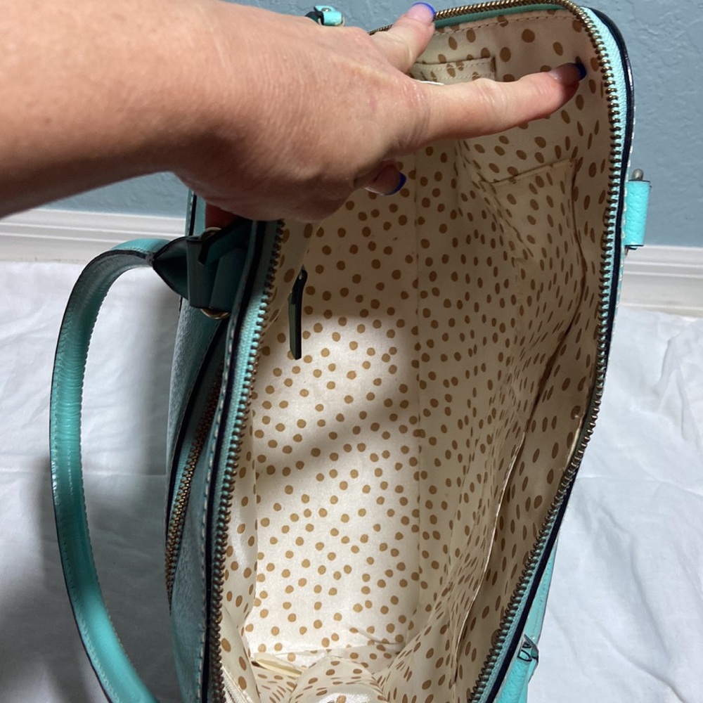Gorgeous KATE SPADE Tiffany Blue Wellesley Rachelle Satchel shoulder Bag - Picture 10 of 16